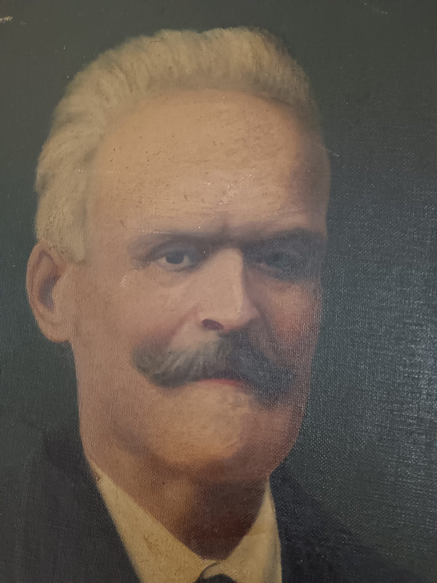 Antico ritratto (scuola italiana XIX/XX Secolo)- dipinto olio su tela applicata su cartoncino