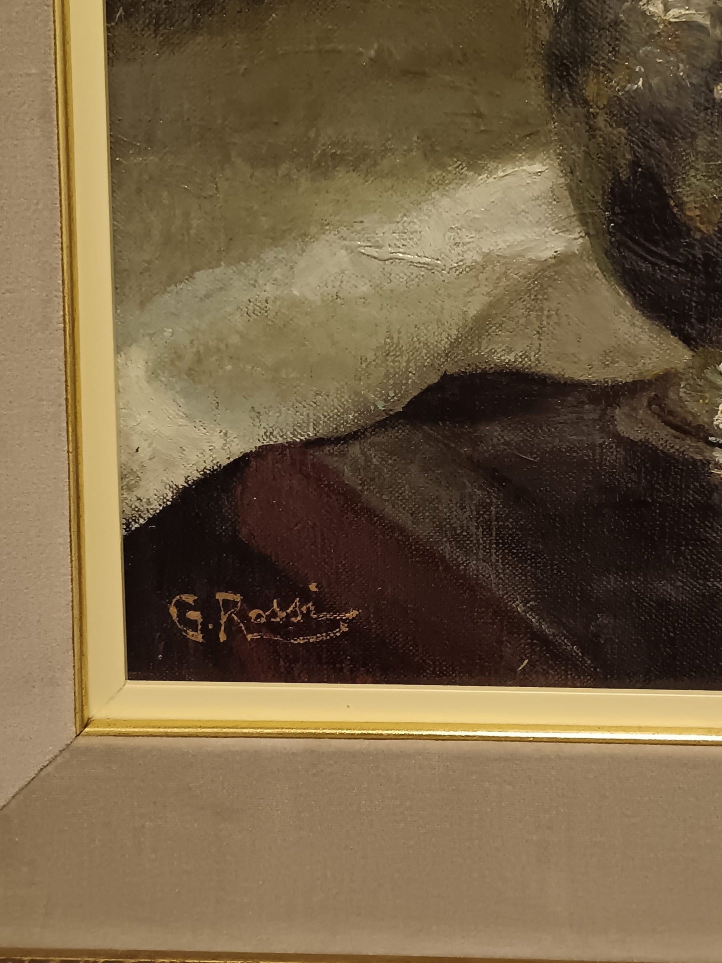Giuseppe Rossi (1876-1952)- natura morta dipinto olio su tela applicata su pannello (epoca XX secolo)