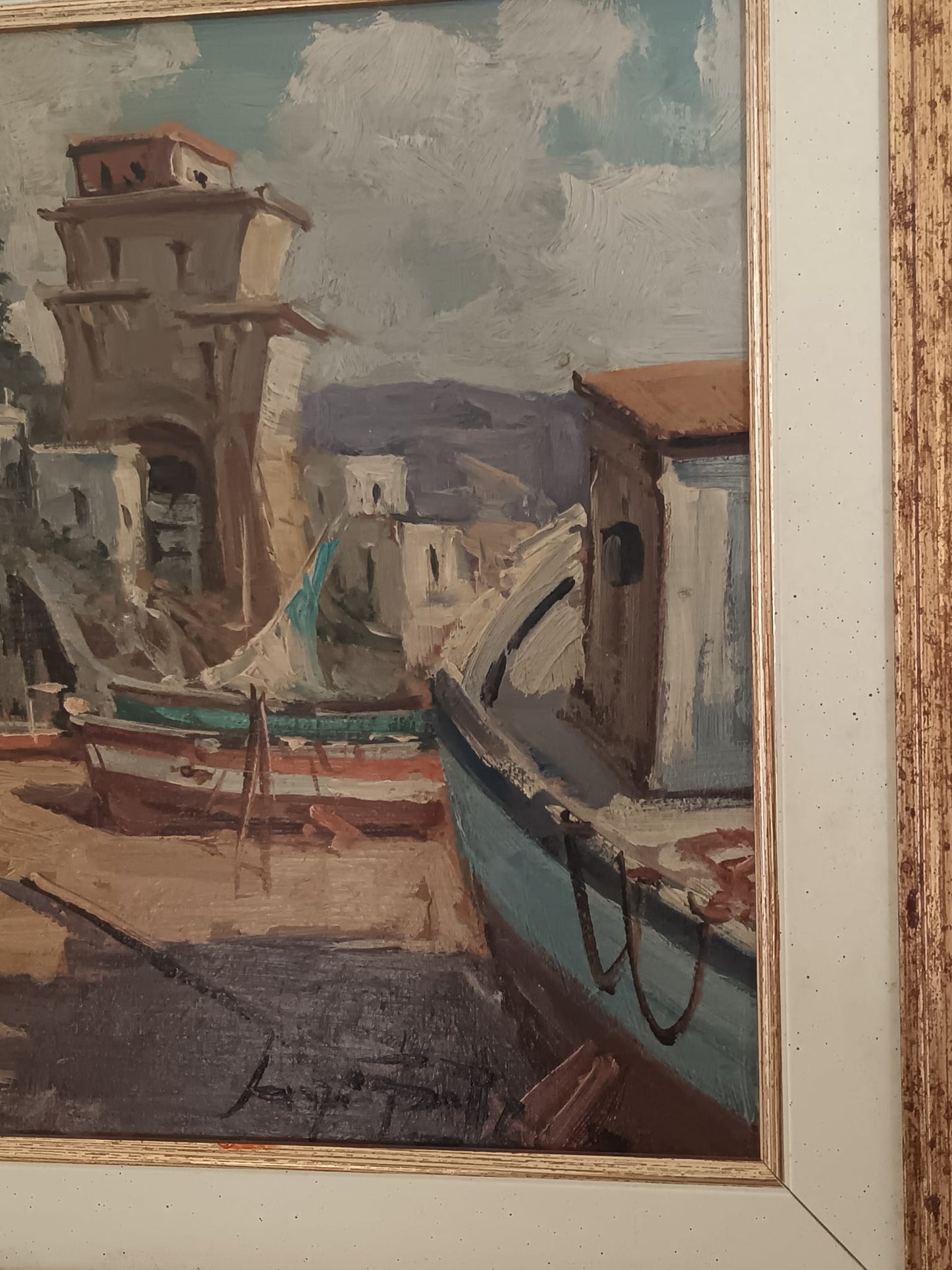 Luigi Botta (XX Secolo)- Scorcio Marino- dipinto olio su pannello