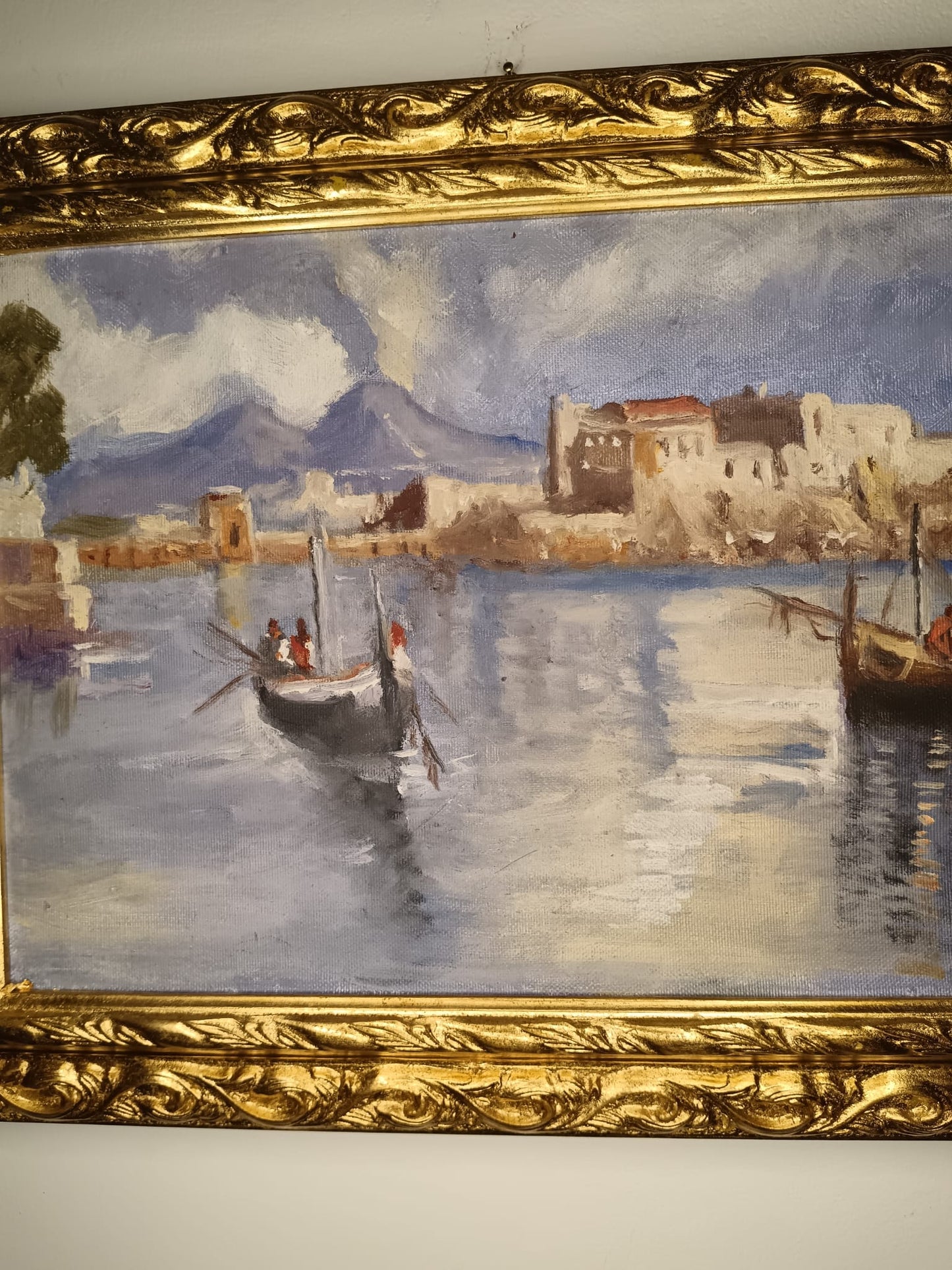 Marina scuola Napoletana (XX Secolo)- dipinto olio su tela