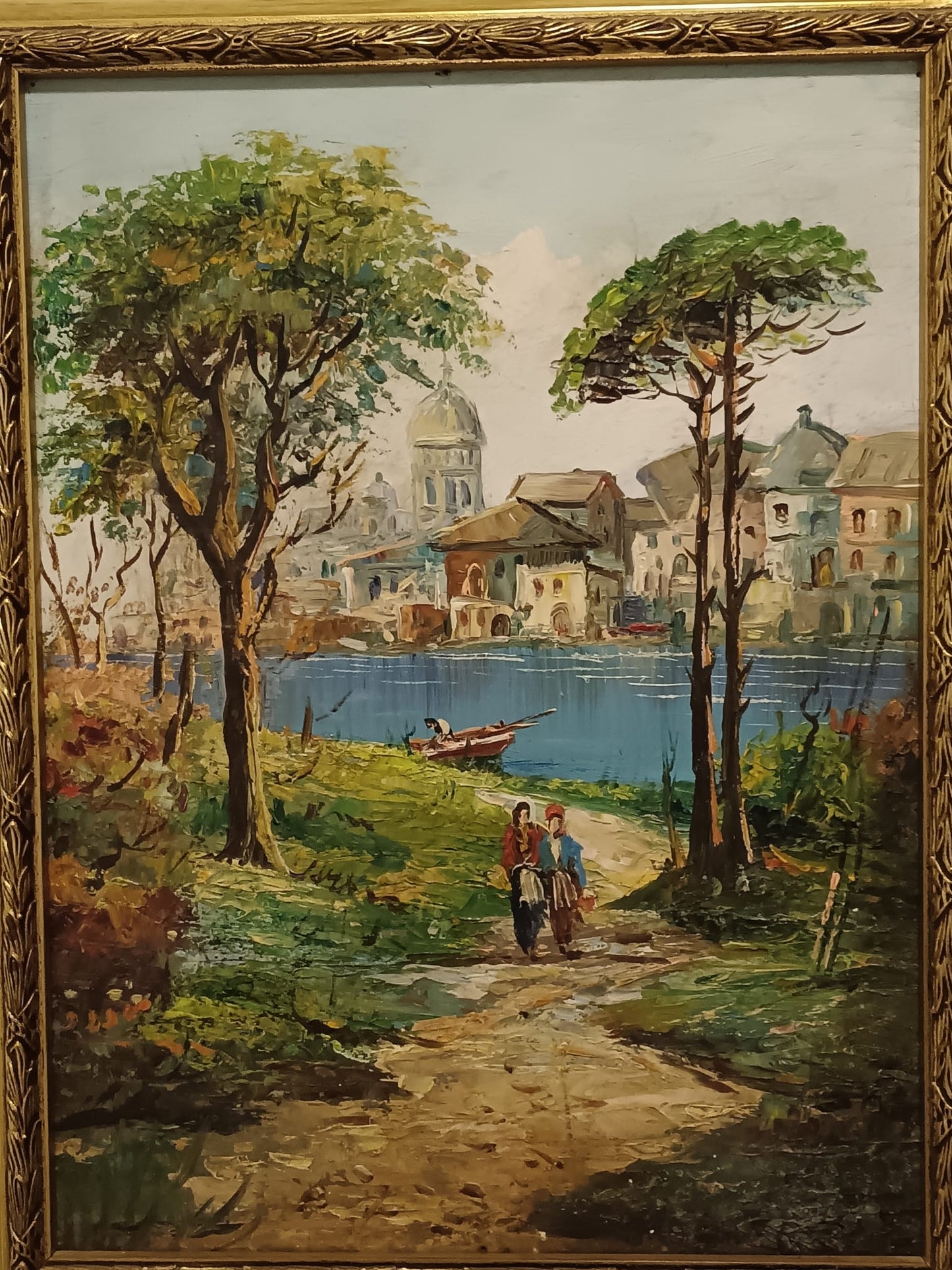 Paesaggio- dipinto olio su legno (prima metà del novecento)