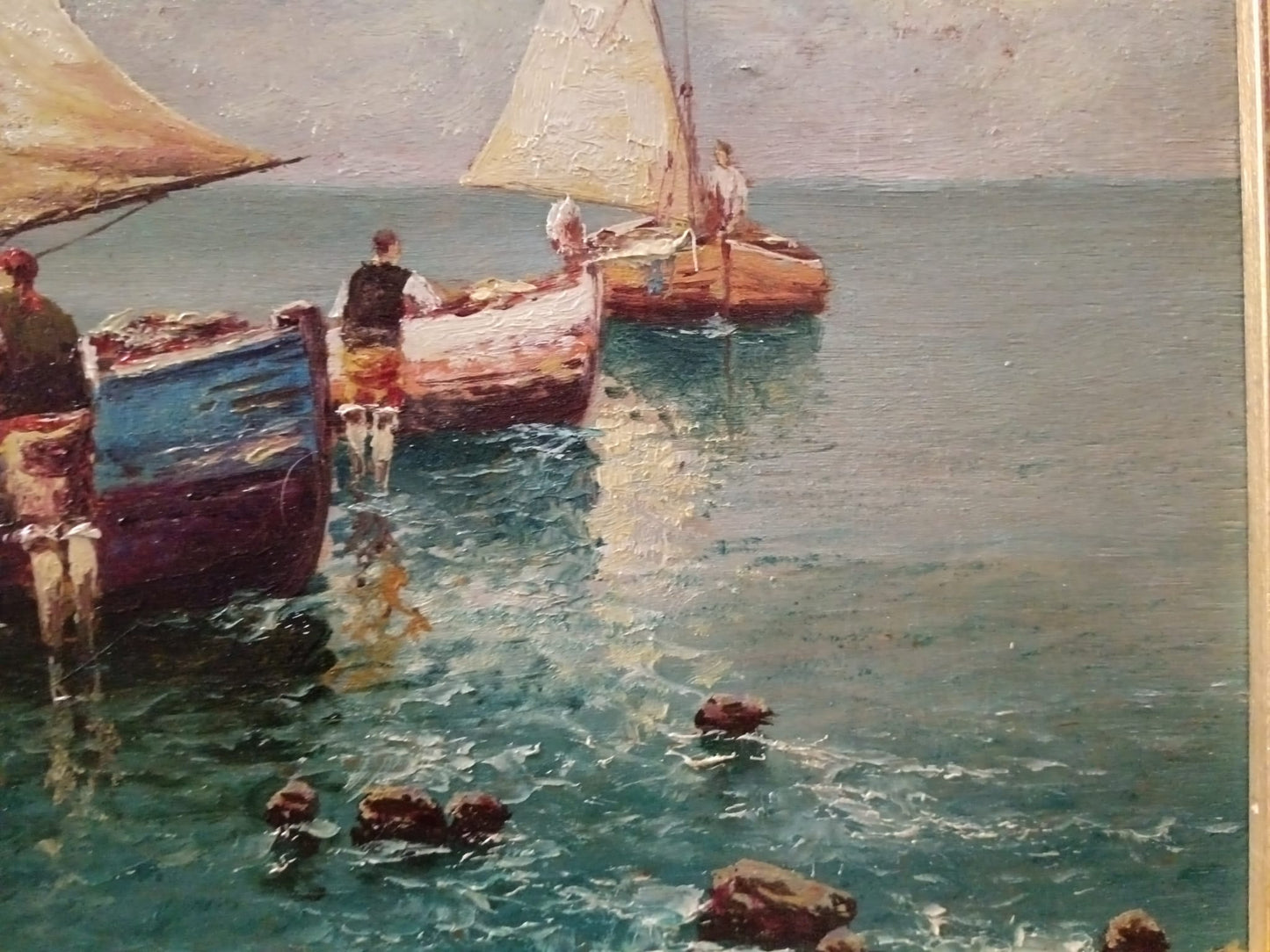 Giovanni Cavalleri (1858- 1934)antico  dipinto olio su legno epoca XIX/ XX secolo