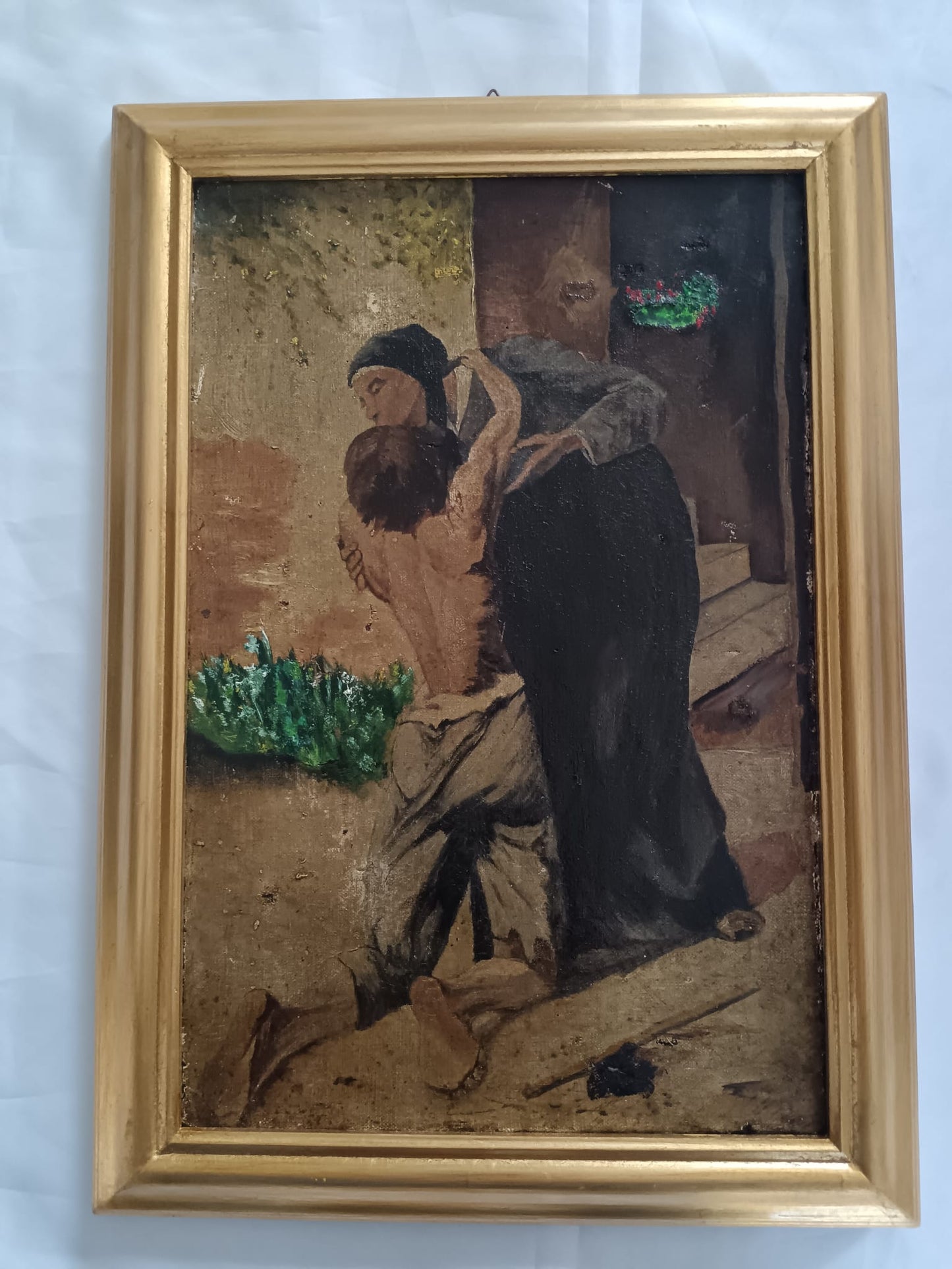 Abbraccio Materno (XIX secolo)- dipinto olio su tela