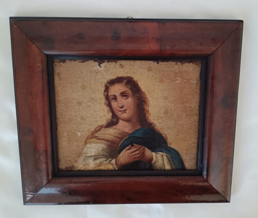 Dipinto sacro ( XVIII Secolo)- antico olio su tela applicata su legno