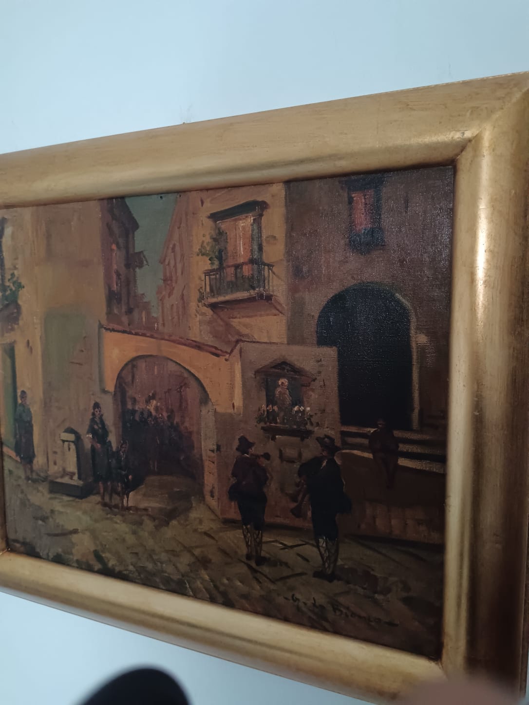 Scorcio di vita (Scuola napoletana XIX secolo)- dipinto olio su tela