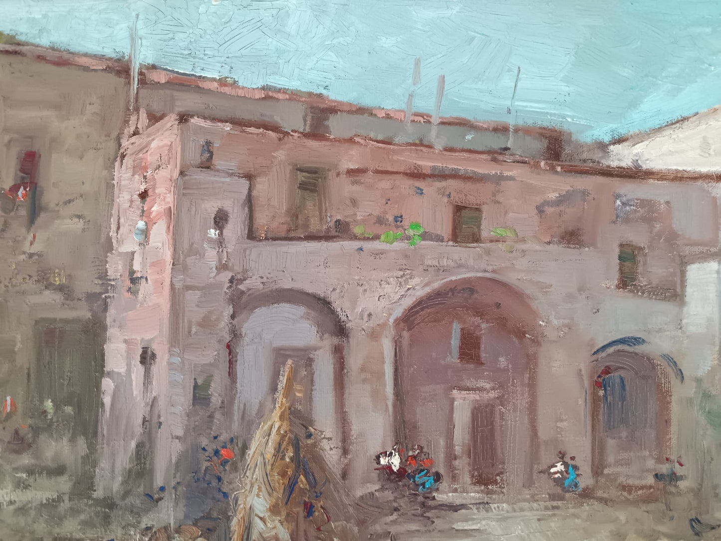 Paesaggio rurale- dipinto olio su tela (XX secolo)