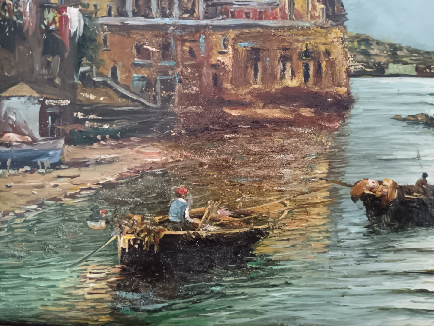 Giuseppe Colucci (XX secolo)- scorcio marino, dipinto olio su legno