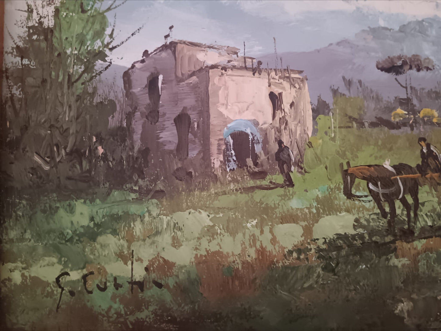 Guglielmo Curti ( Roma 1896-1966) dipinto olio su legno, epoca XX secolo