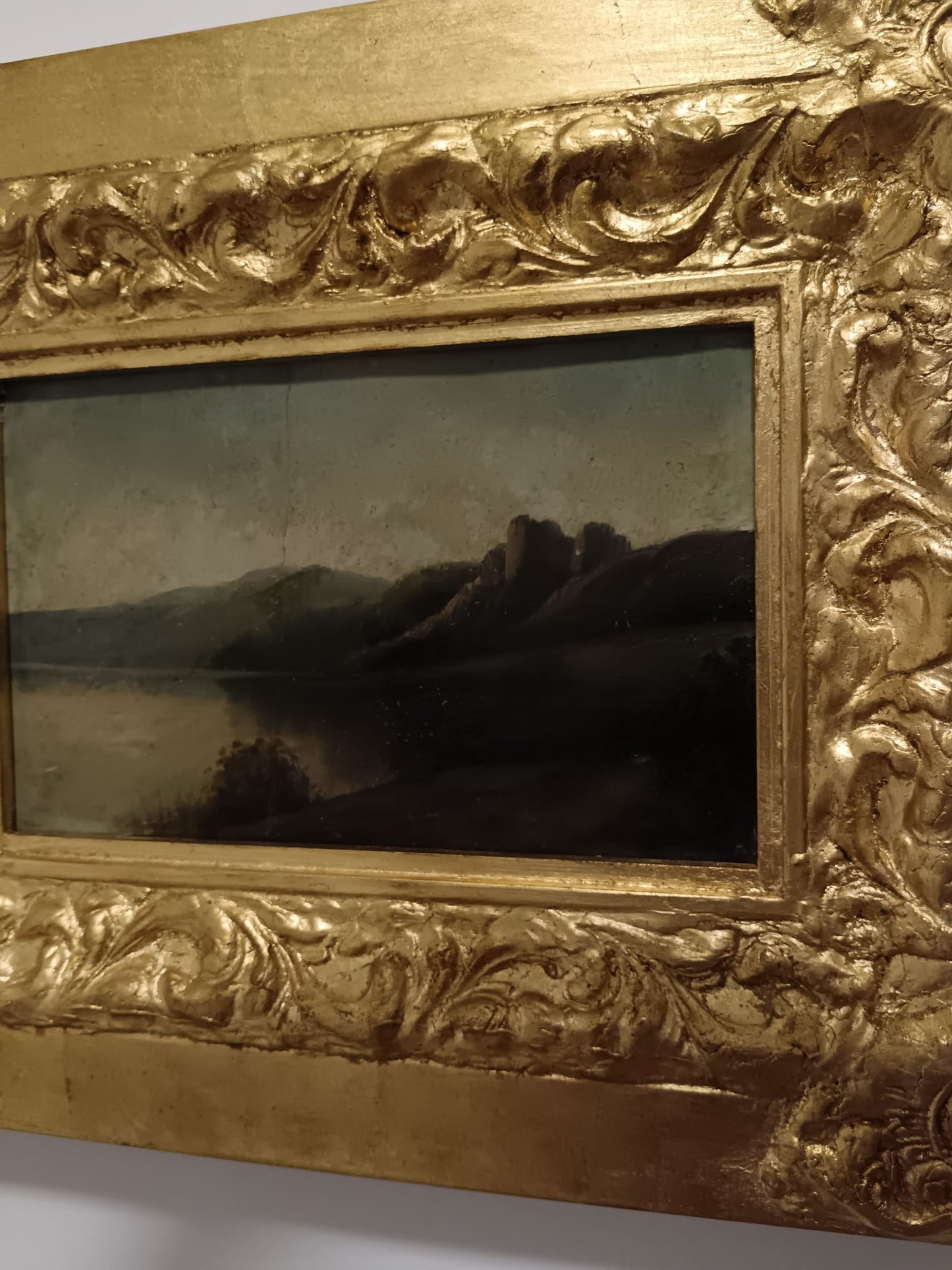 Antico dipinto olio su cartoncino- (scuola europea XIX secolo)