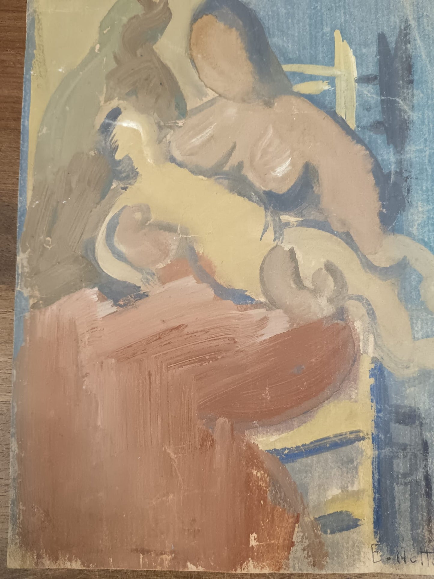 Emilio Notte (1891-1982)- dipinto tecnica mista su carta