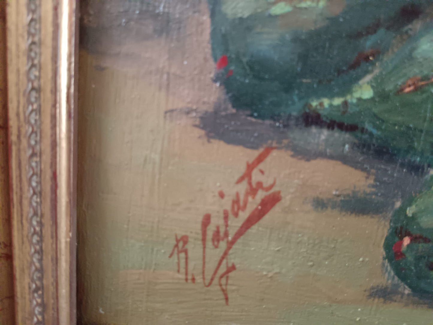 Roberto Cajati ( Scuola Napoletana XIX/XX secolo) dipinto olio su legno