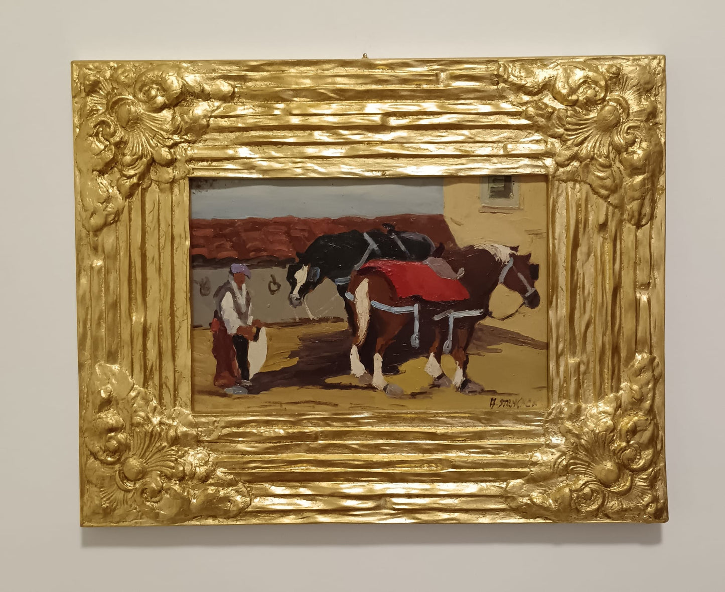 Alfredo Stengher (Livorno 1920/ 2000)- dipinto olio su pannello