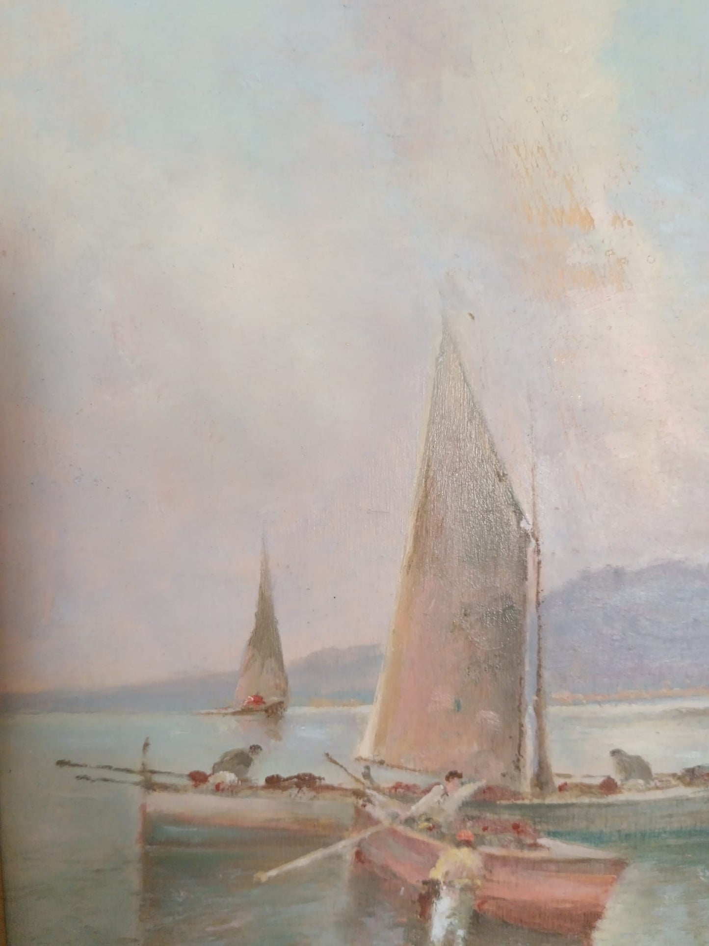 Radames Scoppa (Napoli 1877-1957)- Marina, dipinto olio su legno