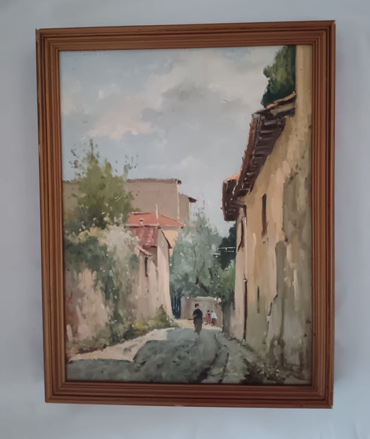 Gianfranco Curandai ( Firenze 1938) dipinto olio su tela applicata su cartoncino