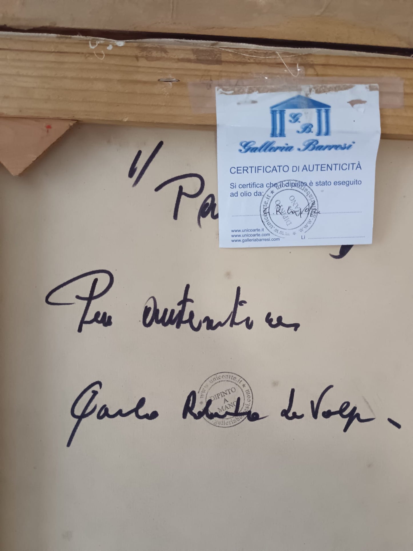 Carlo Roberto La Volpe ( XX secolo)- dipinto olio su tela