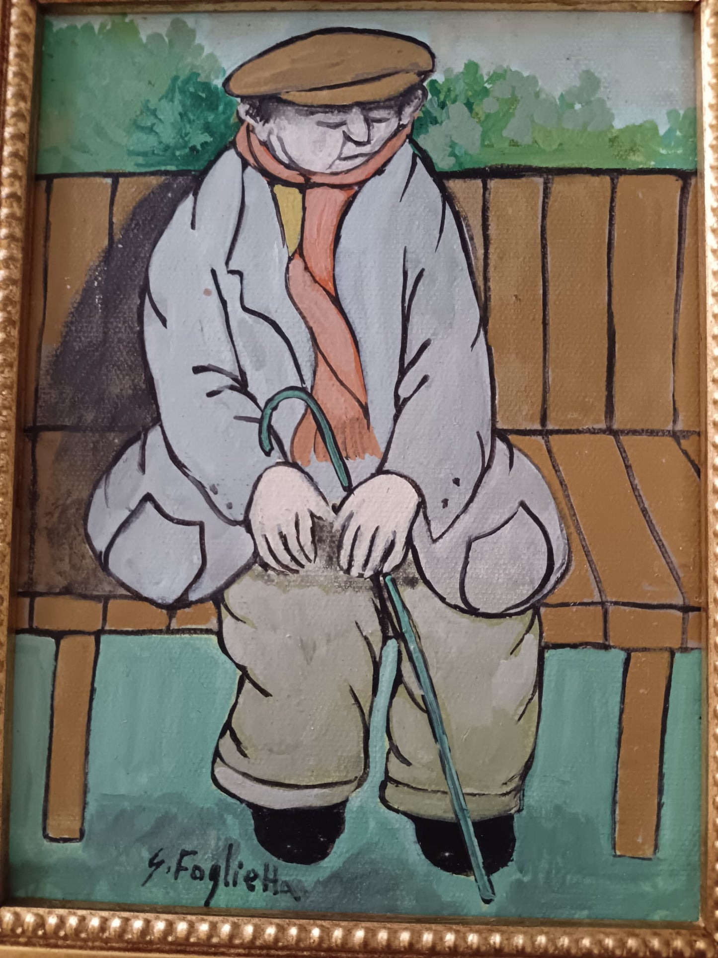 G. Foglietta (XX Secolo)- dipinto olio su tela applicata su cartoncino