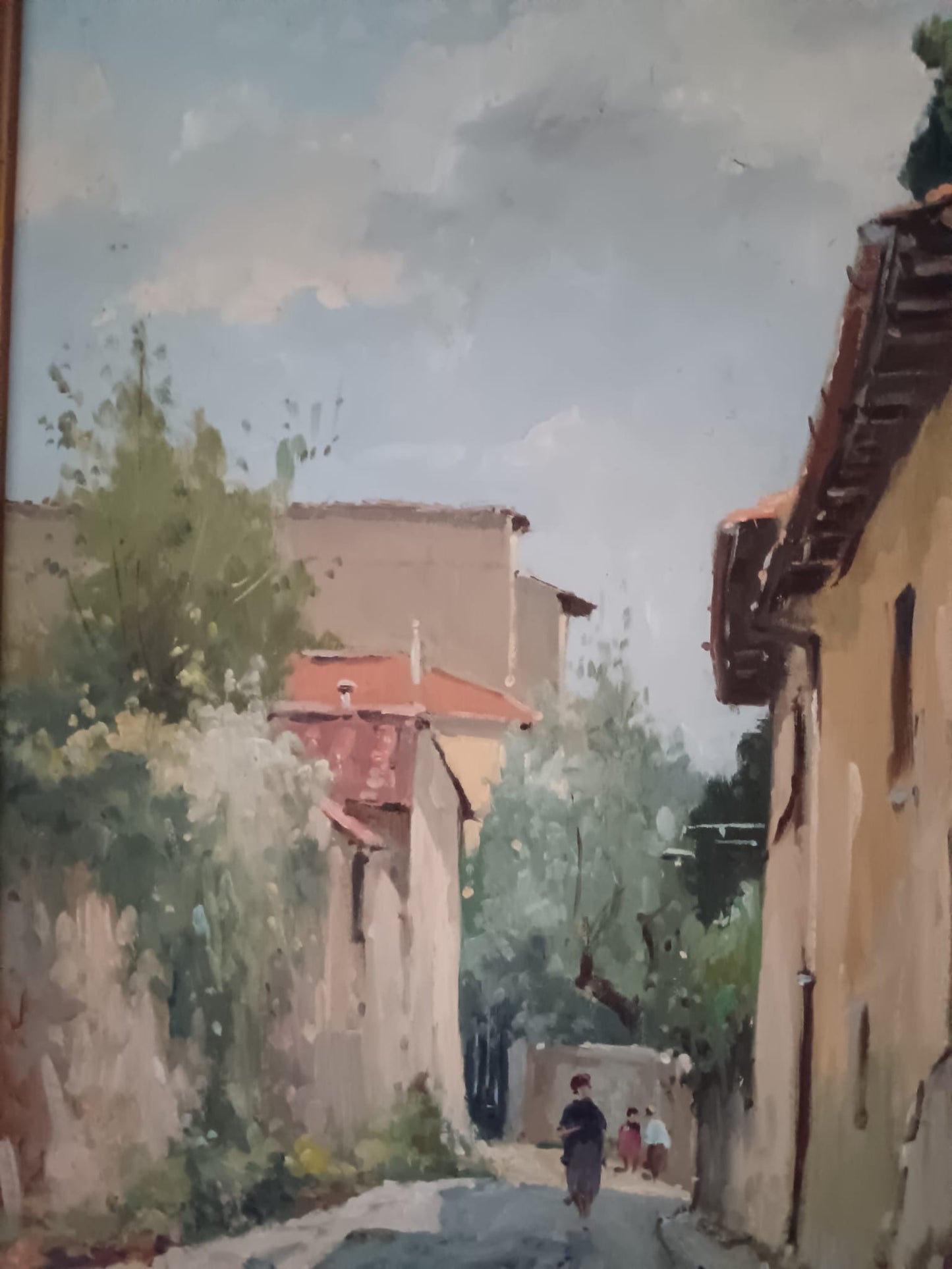 Gianfranco Curandai ( Firenze 1938) dipinto olio su tela applicata su cartoncino