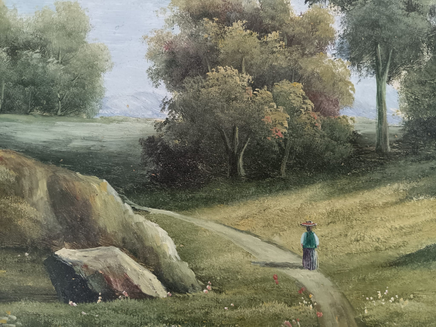 Paesaggio- dipinto olio su legno epoca (XX secolo)