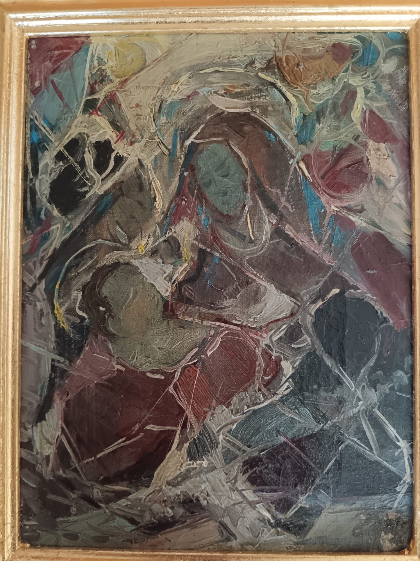 Maternità (scuola Europea XX Secolo)- dipinto olio su tela