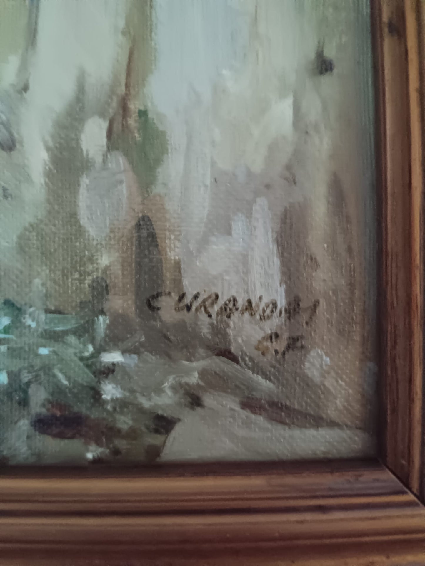 Gianfranco Curandai ( Firenze 1938) dipinto olio su tela applicata su cartoncino