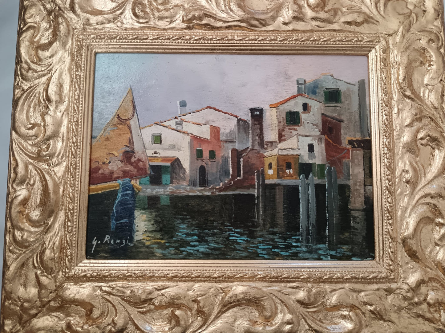 G. Renzi (XX Secolo)- dipinto olio su legno