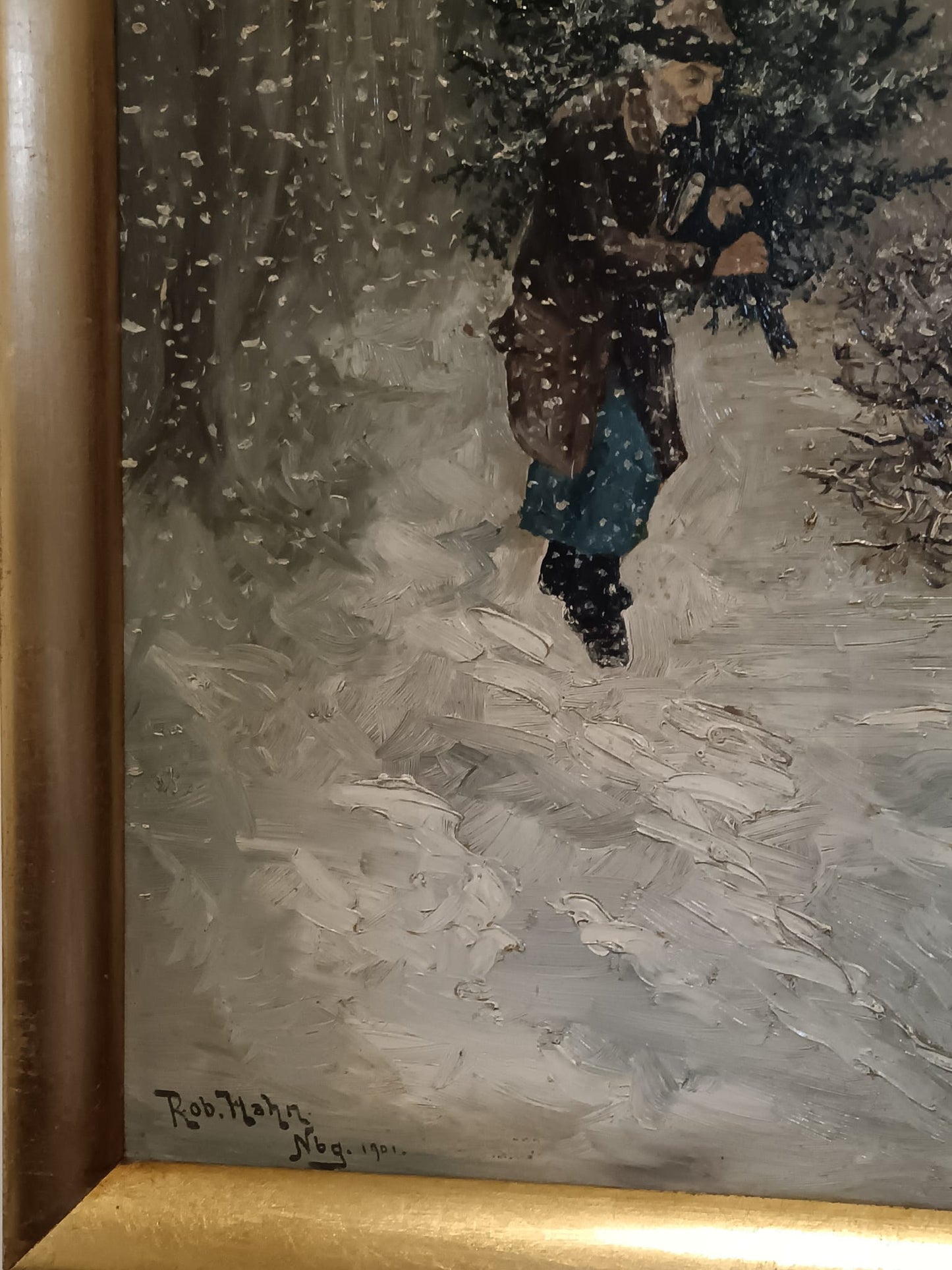 Robert Hahn (Germany 1883-1940)- antico dipinto olio su pannello