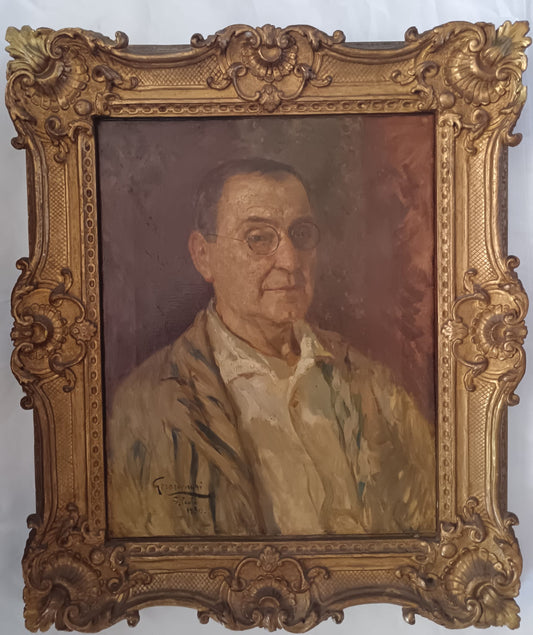 Bigio Gerardenghi (1876-1957) - Ritratto dipinto olio su tela