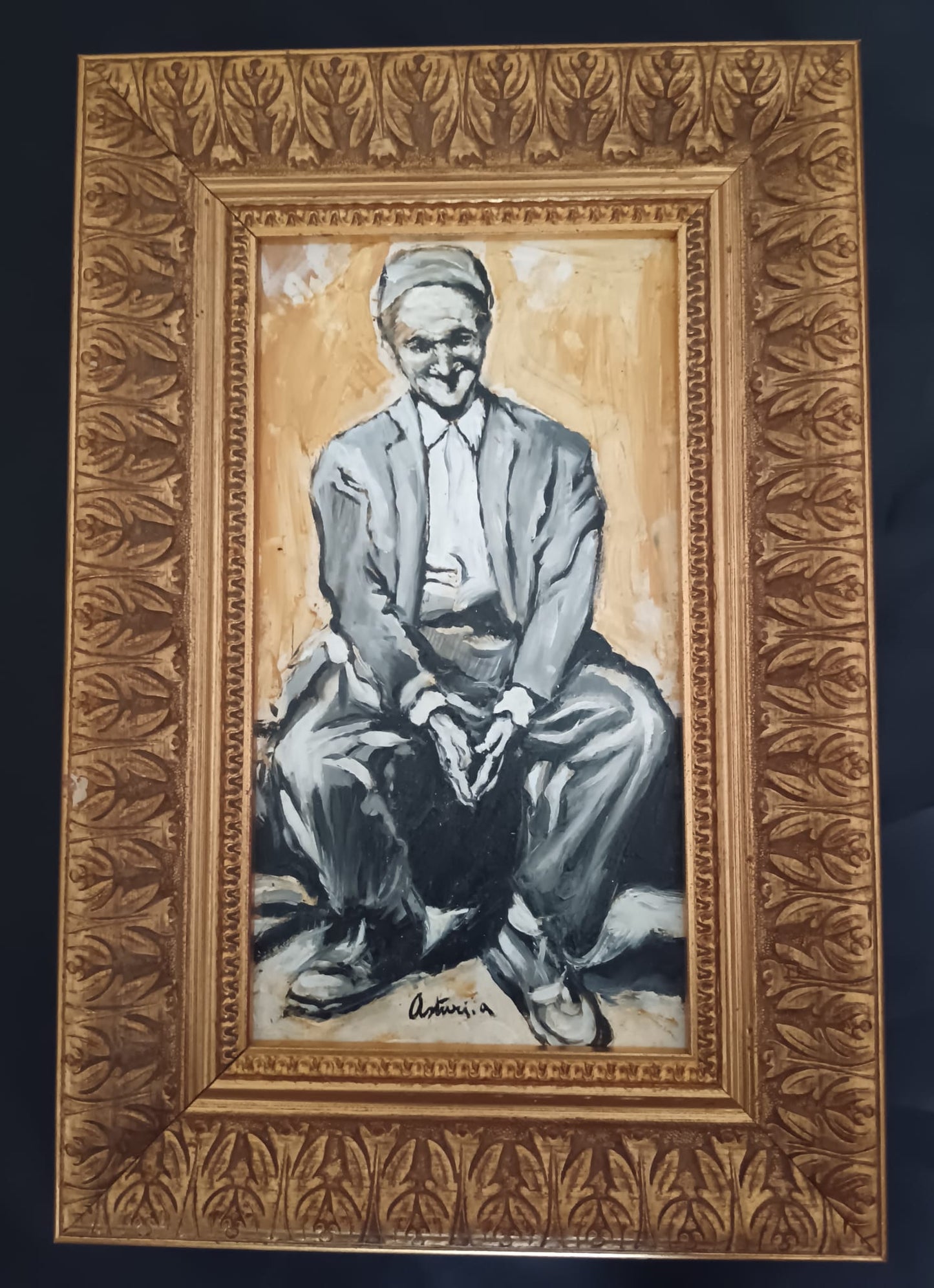 Antonio Asturi (Vico Equense 1904-1986)-dipinto olio su cartoncino