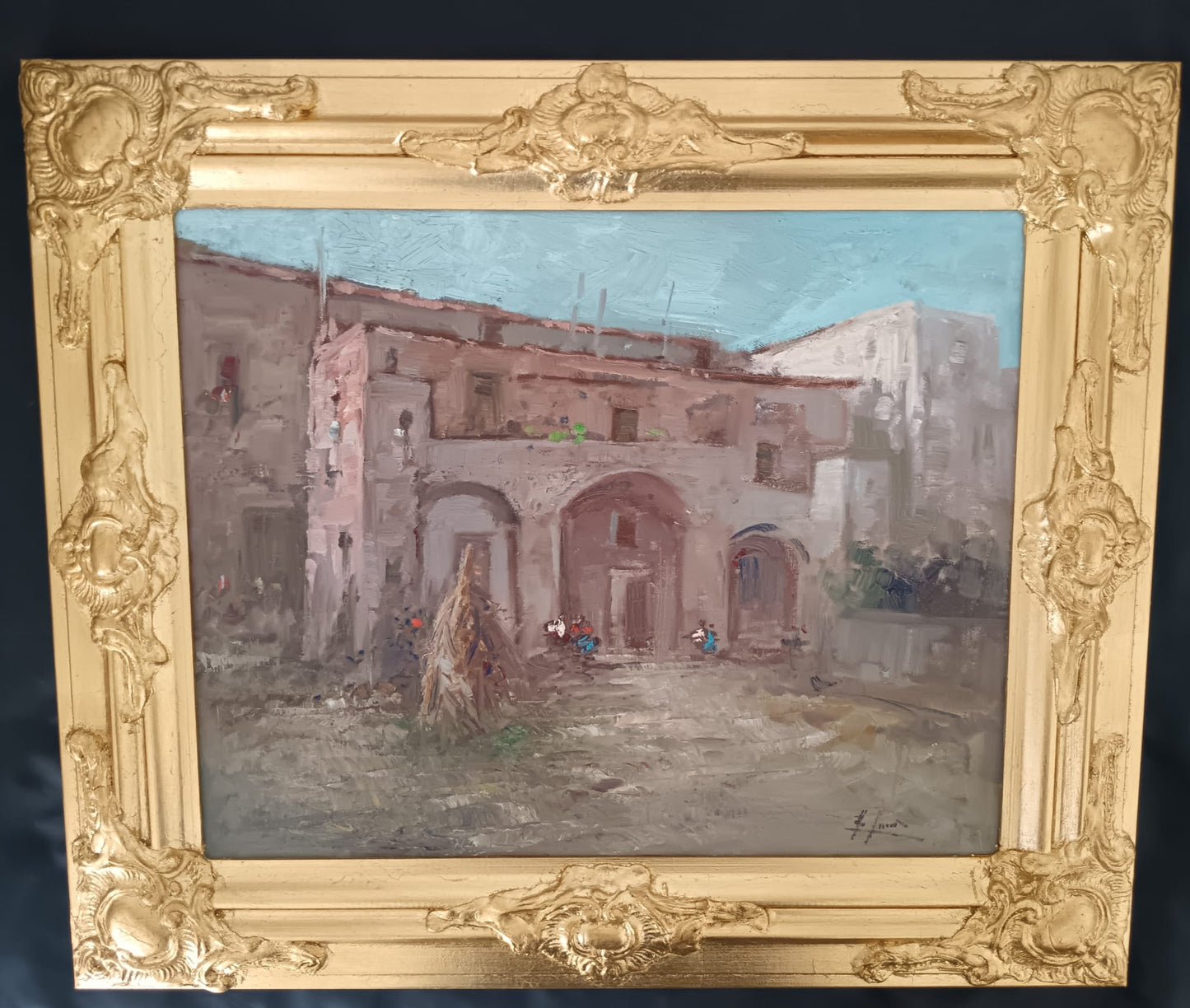 Paesaggio rurale- dipinto olio su tela (XX secolo)