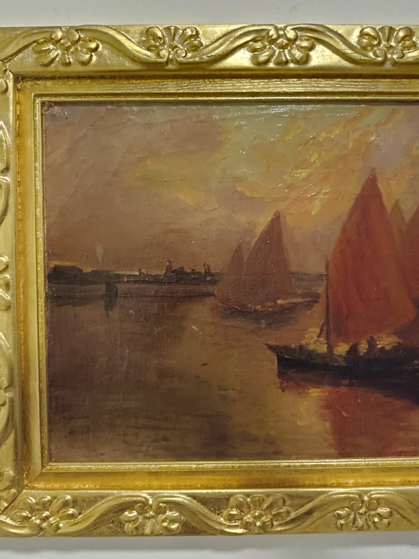 Scuola inglese (XIX/XX Secolo)- dipinto olio su tela applicata su cartoncino