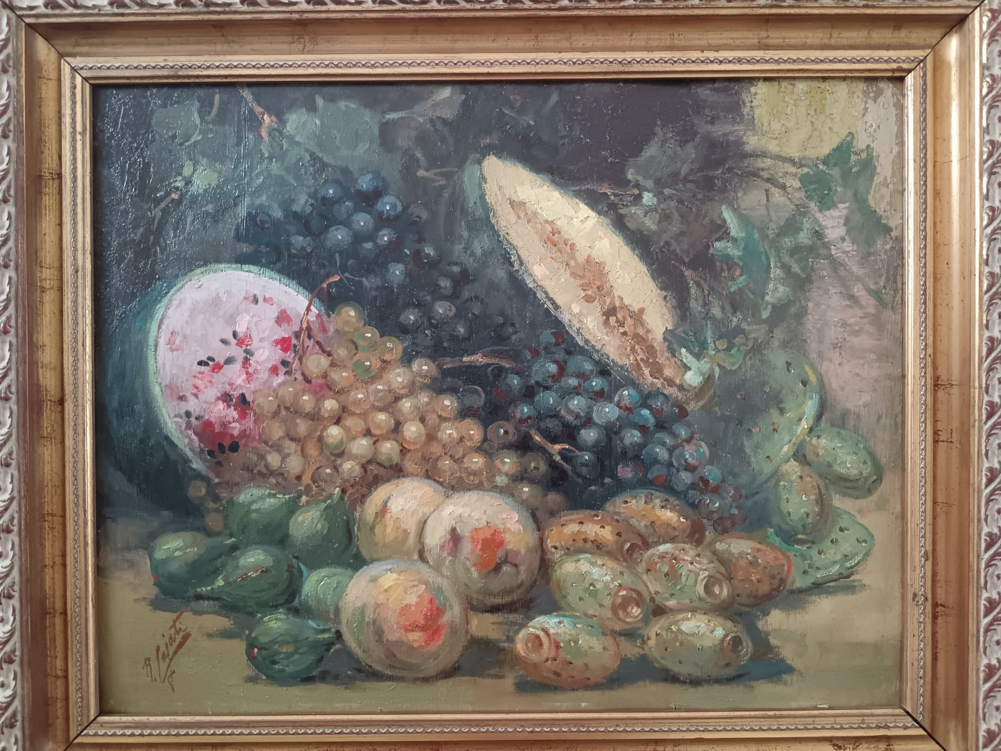 Roberto Cajati ( Scuola Napoletana XIX/XX secolo) dipinto olio su legno