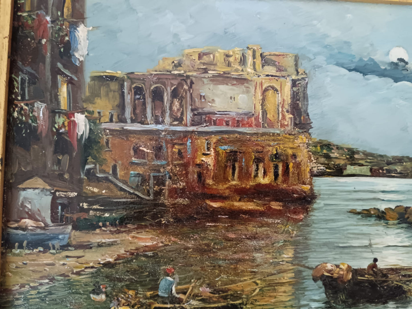 Giuseppe Colucci (XX secolo)- scorcio marino, dipinto olio su legno
