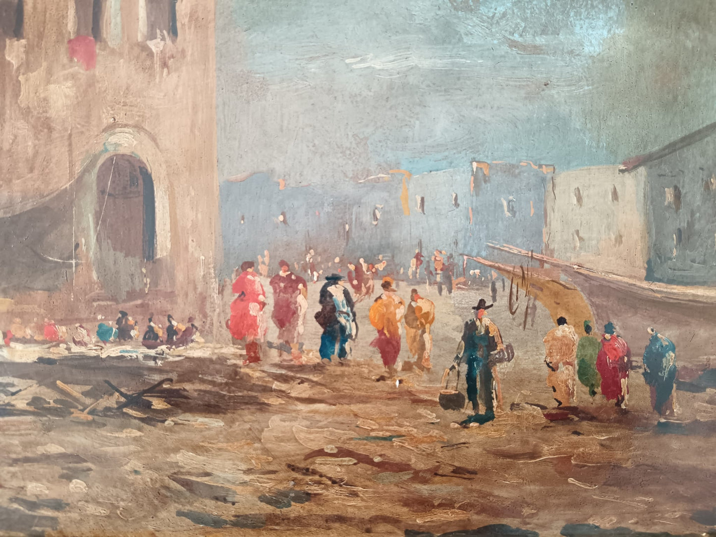 Dipinto olio su pannello epoca metà Novecento