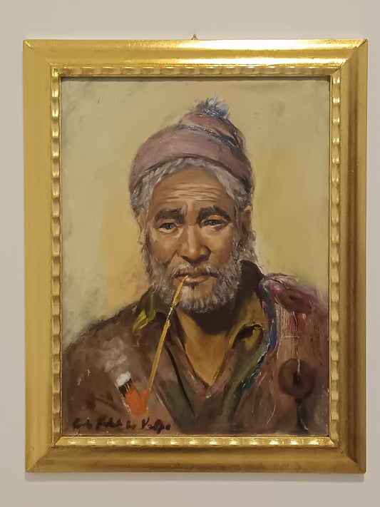 Carlo Roberto La Volpe (XX Secolo)- Il Pescatore dipinto olio su tela