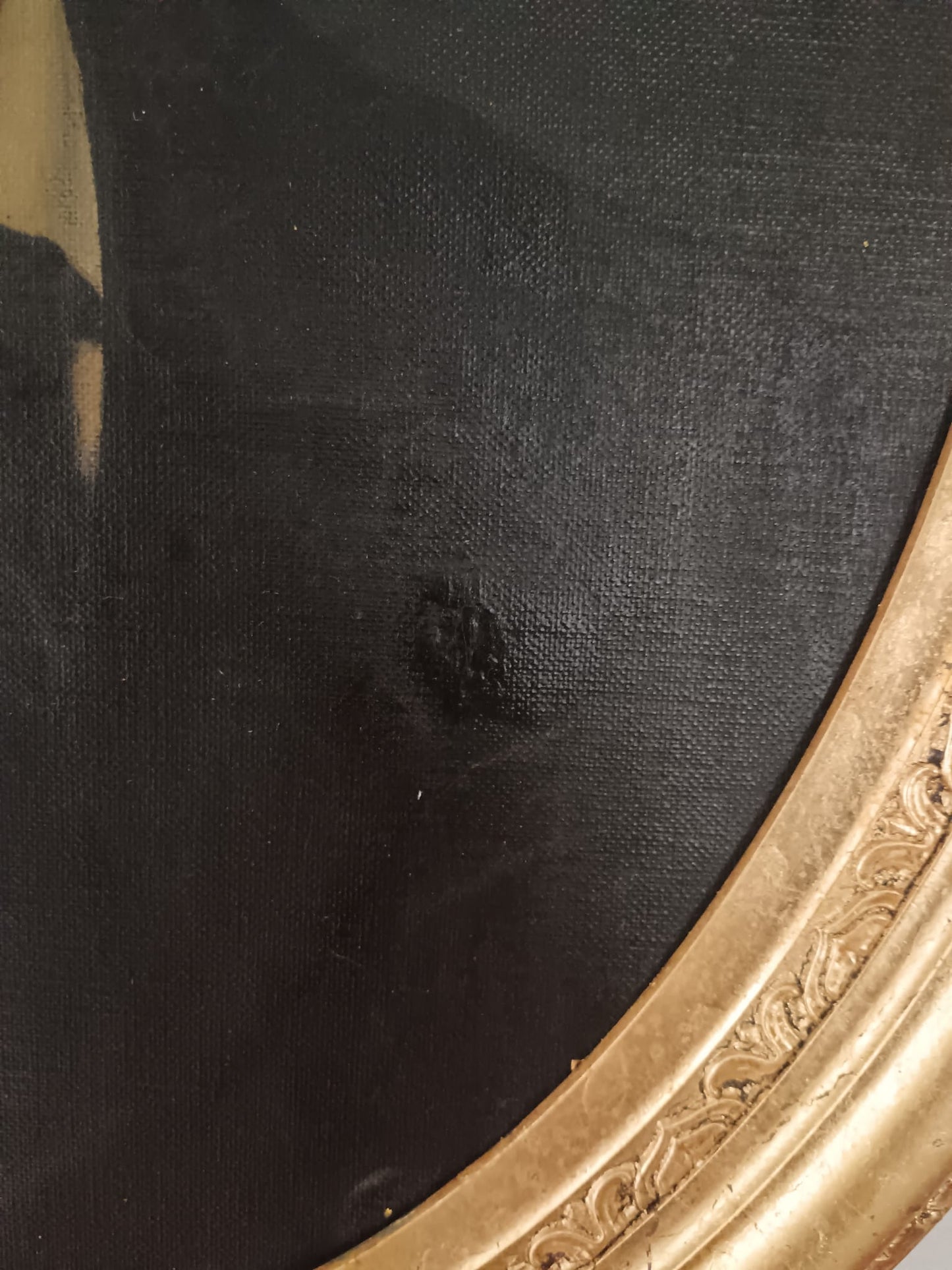 Antico ritratto (scuola italiana XIX/XX Secolo)- dipinto olio su tela applicata su cartoncino