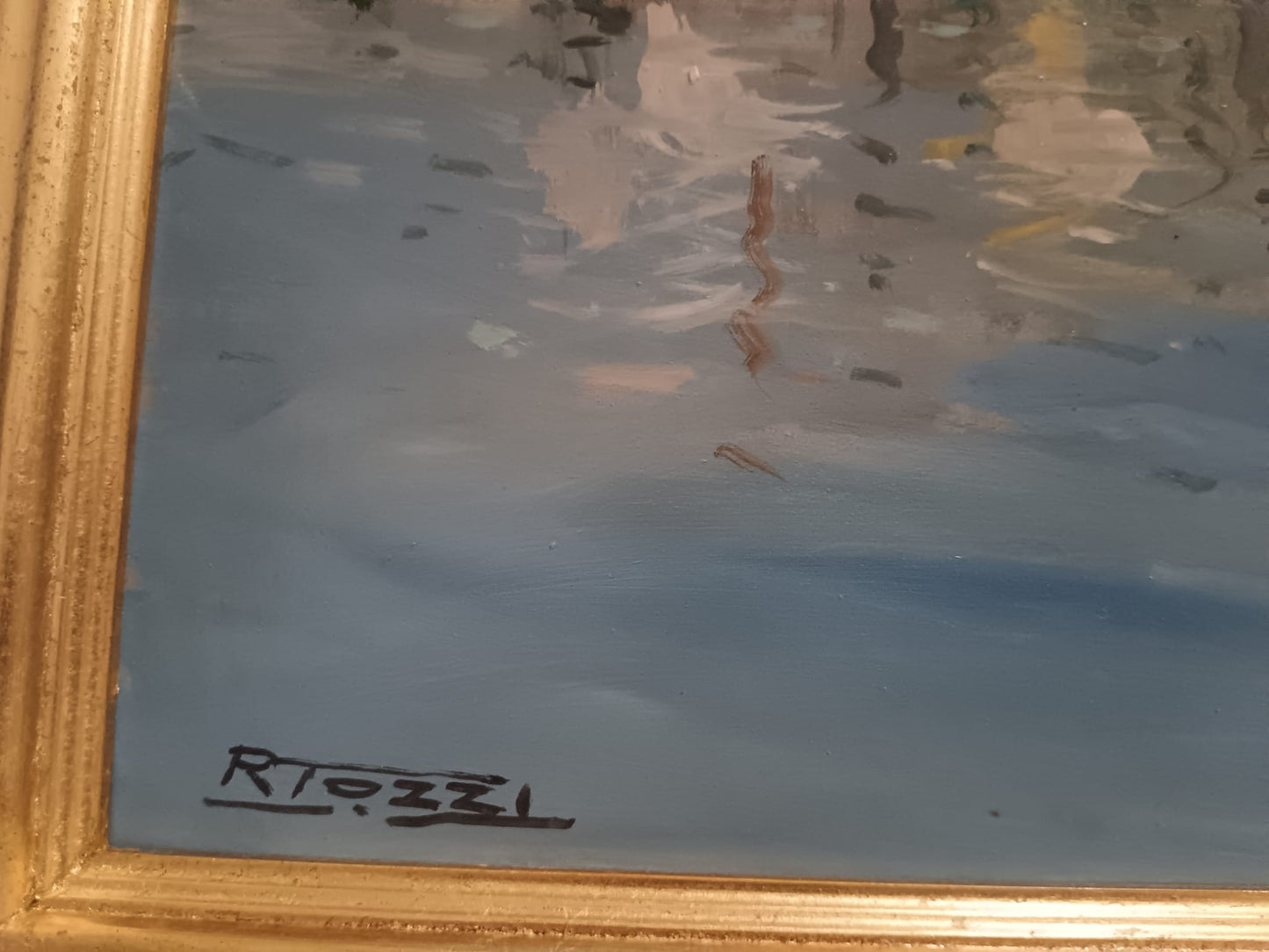 Raffaele Tozzi (Scuola Napoletana XX Secolo) Marina, dipinto olio su masonite