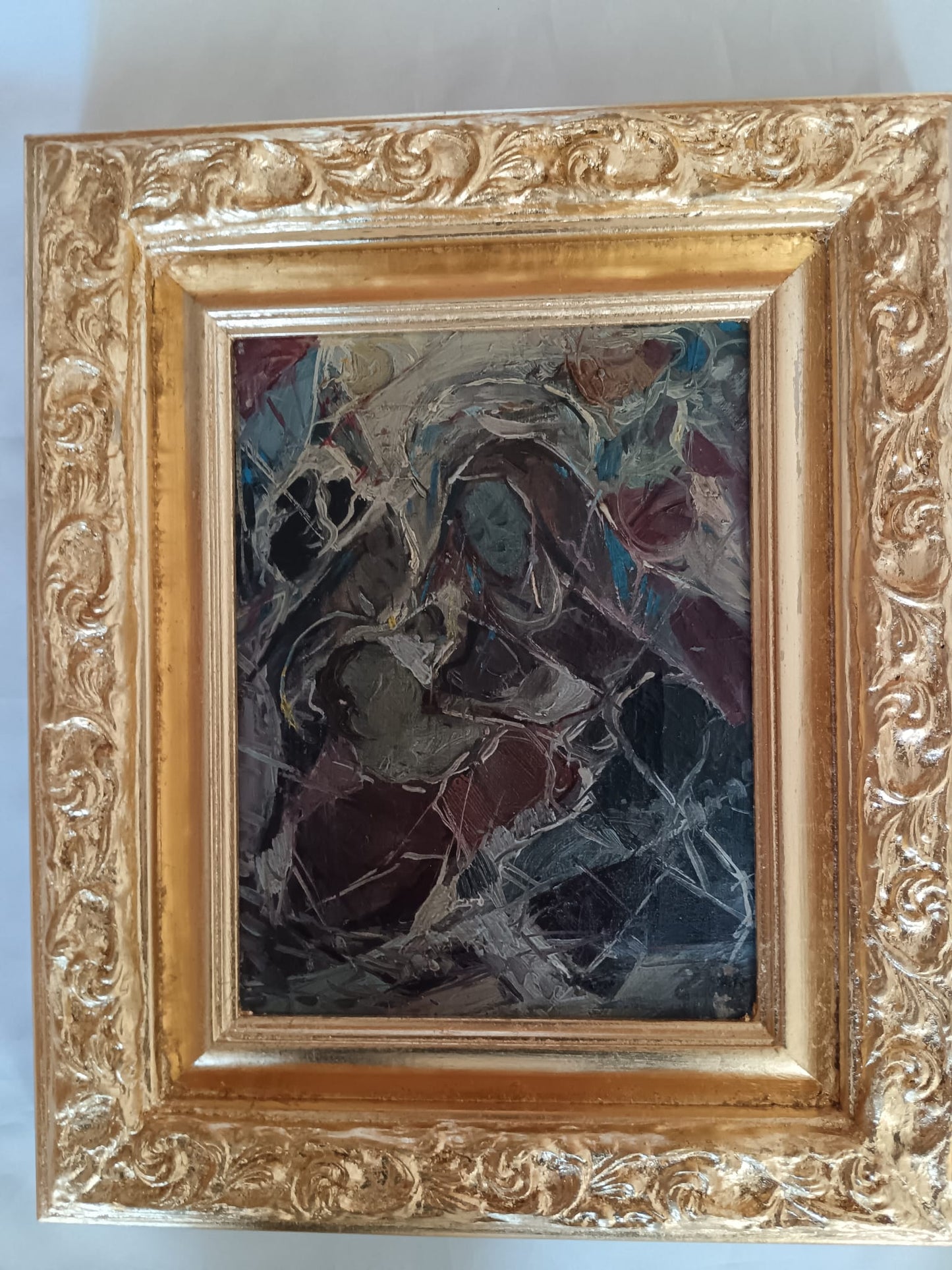 Maternità (scuola Europea XX Secolo)- dipinto olio su tela