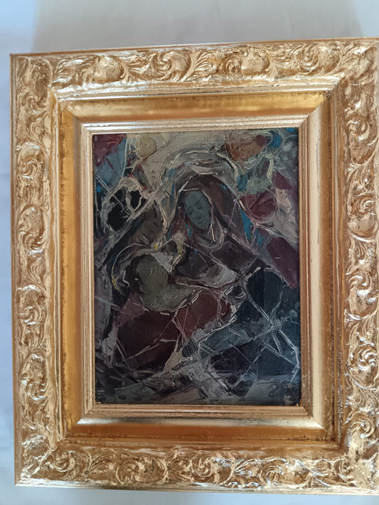 Maternità (scuola Europea XX Secolo)- dipinto olio su tela