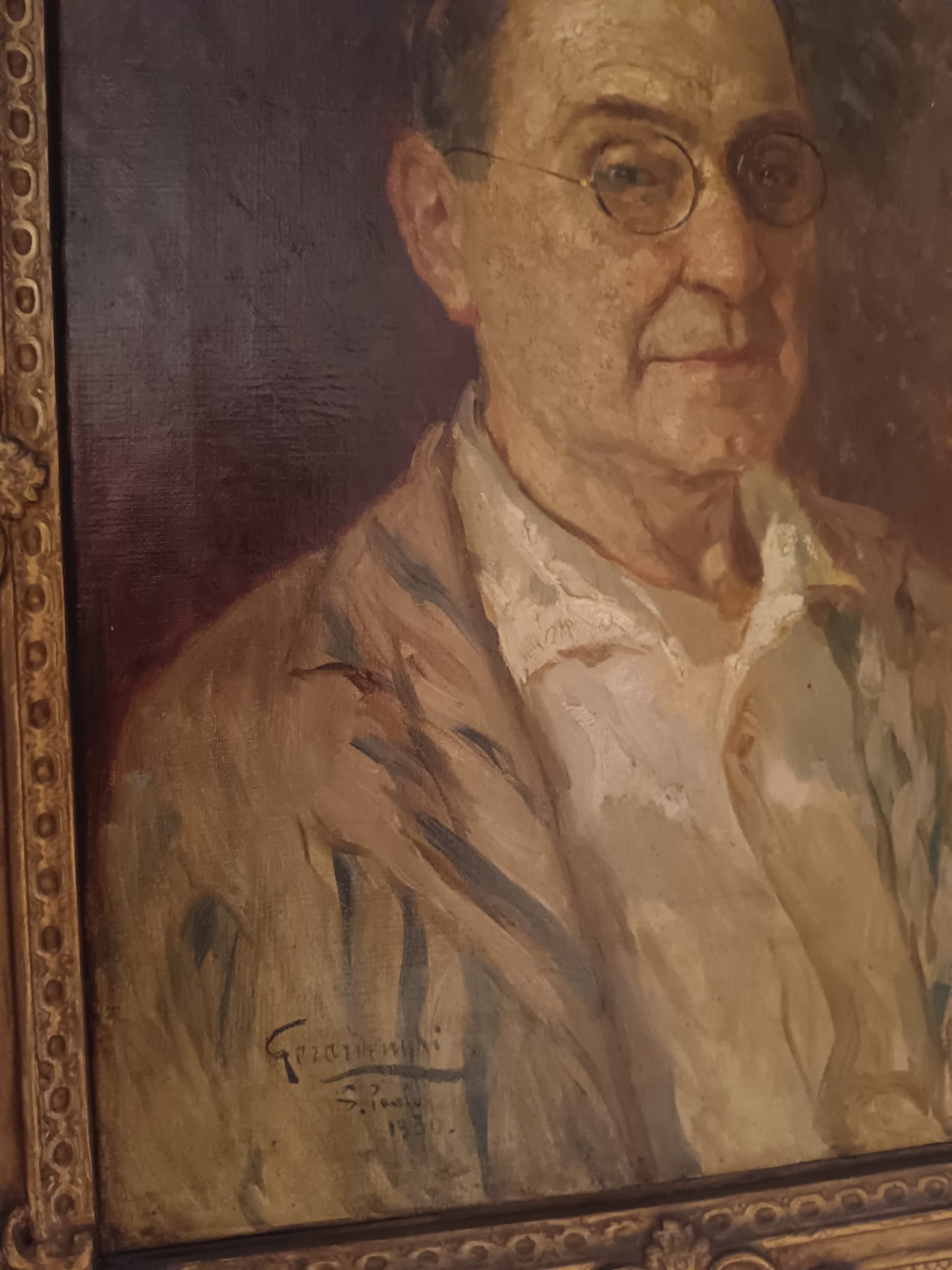 Bigio Gerardenghi (1876-1957) - Ritratto dipinto olio su tela