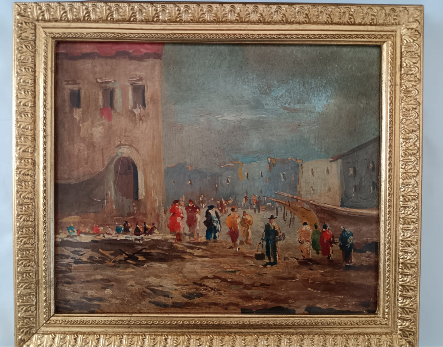 Dipinto olio su pannello epoca metà Novecento