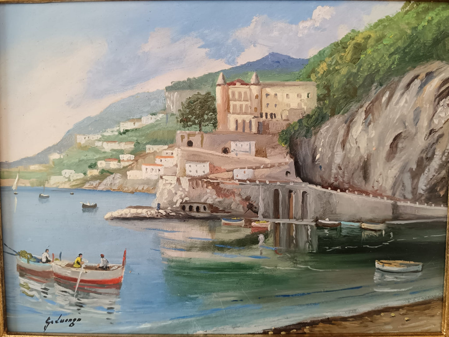 Giuseppe Luongo (1948)- Maiori- dipinto olio su pannello