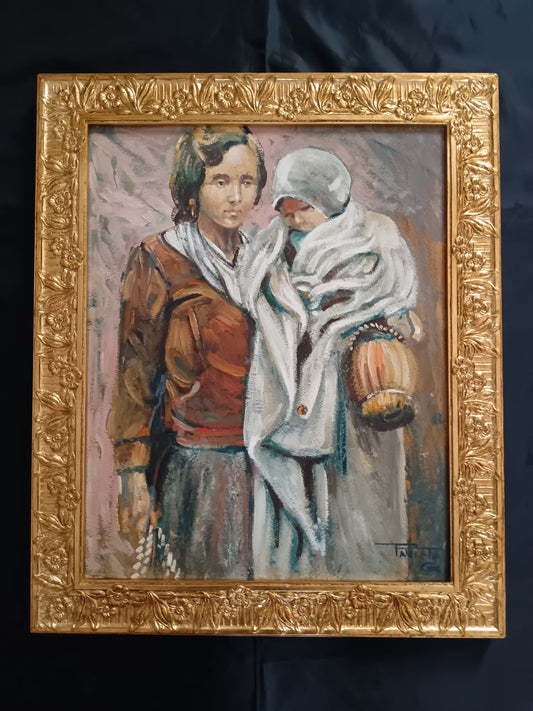 Giovanni Parlato (Vico Equense 1957)- dipinto olio su cartoncino