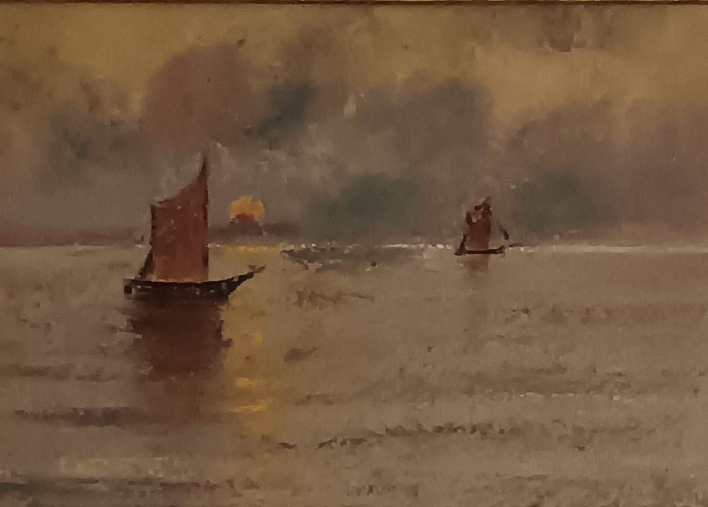 Sergio Nicolò De Bellis (1898-1946)- marina dipinto pastello su cartoncino