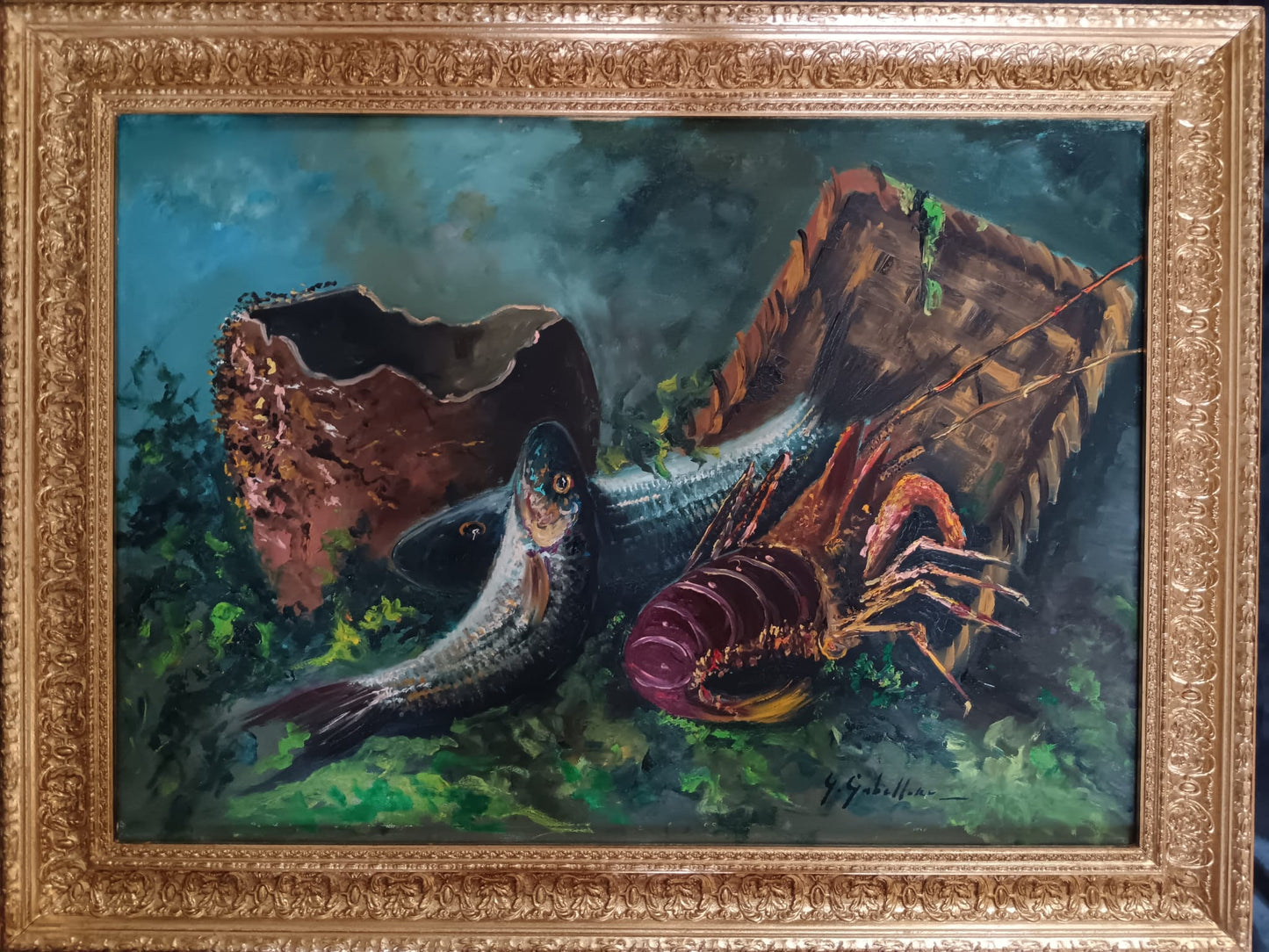 Giuseppe Gabellone (Napoli XX Secolo)- Natura Morta, dipinto olio su tela
