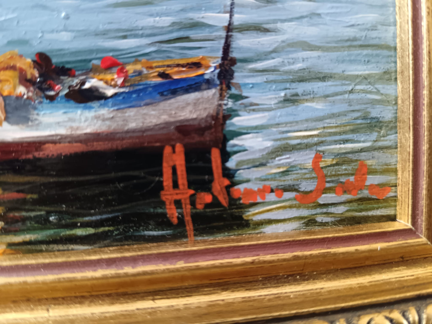 Scorcio marino (scuola italiana XX secolo) dipinto olio su legno