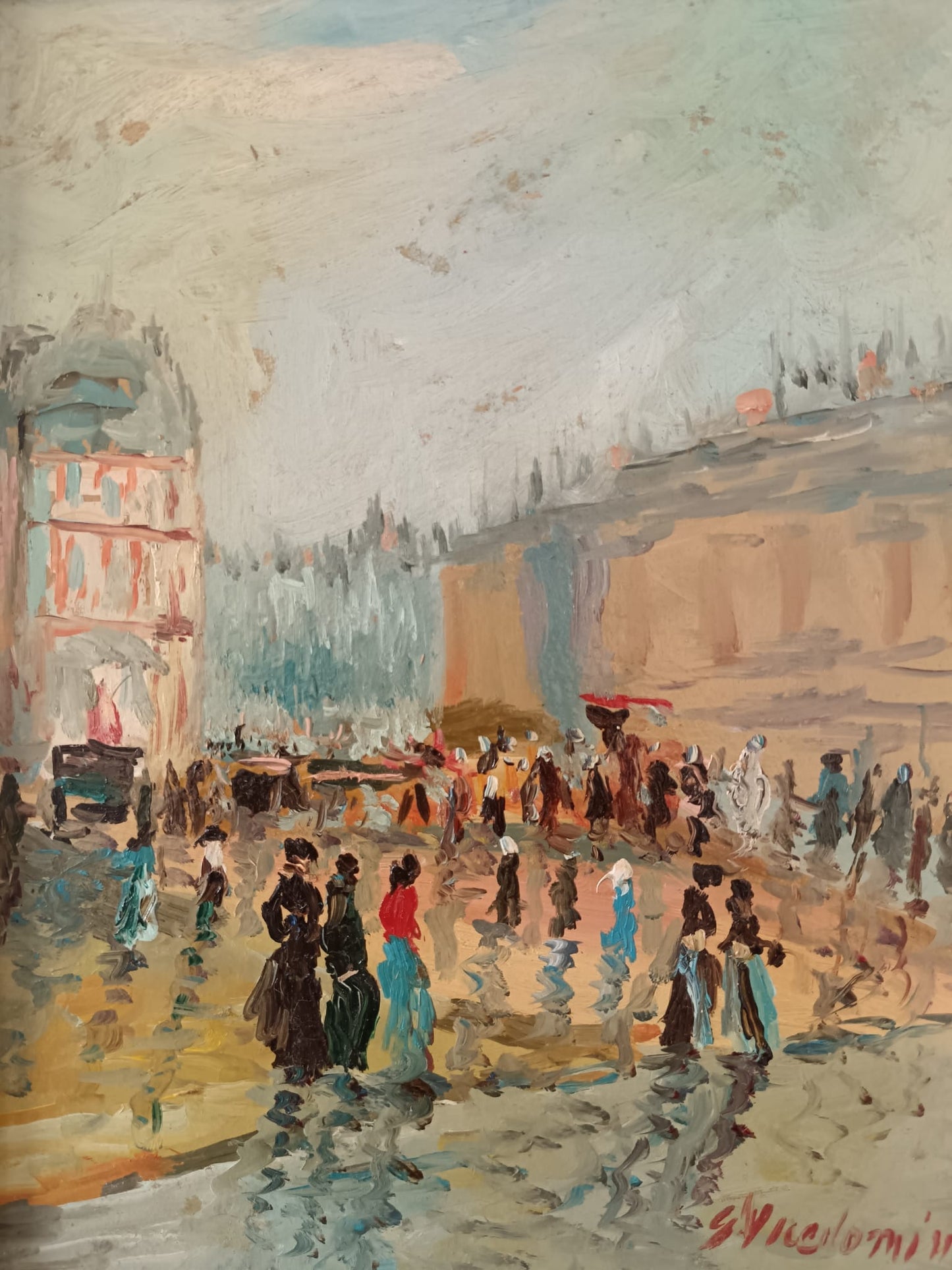 Giovanni Vicedomini ( Nocera Superiore 1946)- dipinto olio su cartoncino