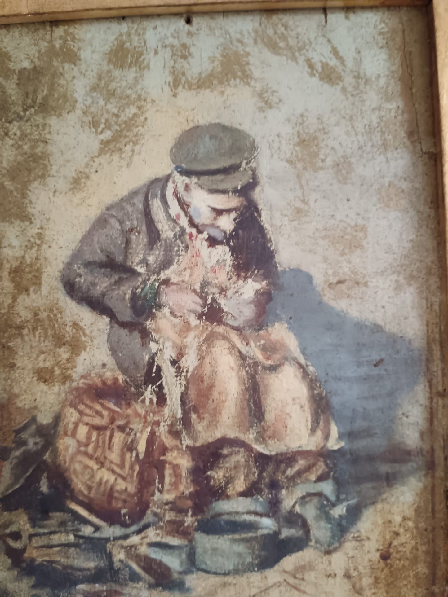 Vincenzo Migliaro (Napoli, 1858 – 1938)- Figura - dipinto olio su legno