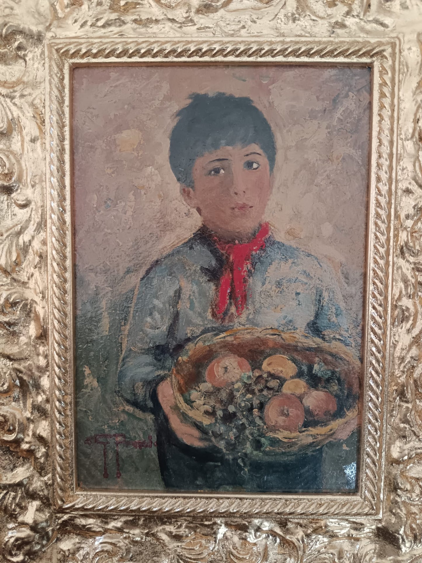 Giovanni Prassi (Napoli 1945)- dipinto olio su cartoncino