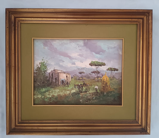 Guglielmo Curti ( Roma 1896-1966) dipinto olio su legno, epoca XX secolo