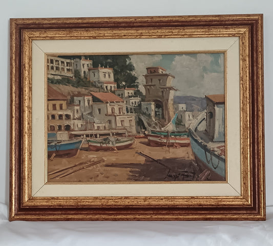 Luigi Botta (XX Secolo)- Scorcio Marino- dipinto olio su pannello